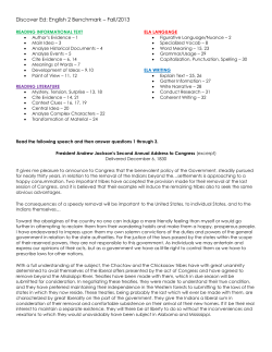 Discover Ed: English 2 Benchmark &ndash; Fall/2013 READING
