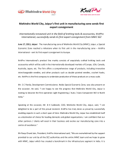 Mahindra World City, Jaipur offers EK MOUKA
