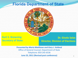 Photography in Polling Places - Florida Department Of State
