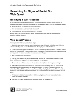 Searching for Signs of Social Sin Web Quest Identifying a Just