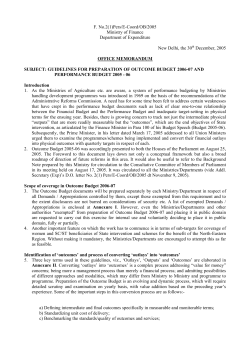 Guidelines for preparation of Outcome Budget