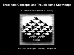 Threshold Concepts and Troublesome