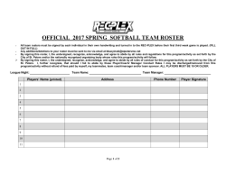 official 2017 spring softball team roster