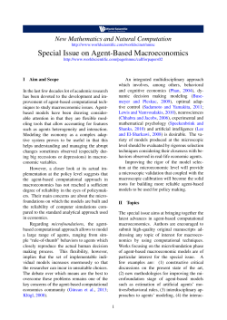 Special Issue on Agent-Based Macroeconomics