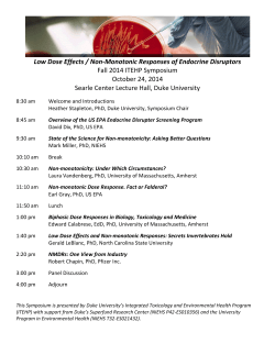 Low Dose Effects / Non-Monotonic Responses of