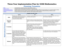 Three-Year Implementation Plan for Math&ndash;Sample (doc)