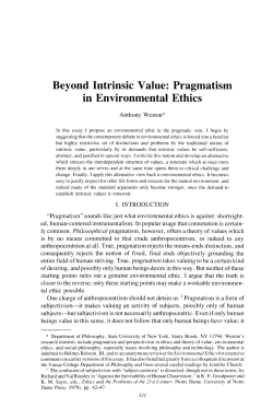 Beyond Intrinsic Value - Center for Environmental Philosophy