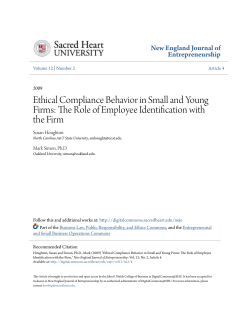 Ethical Compliance Behavior in Small and Young Firms: The Role of