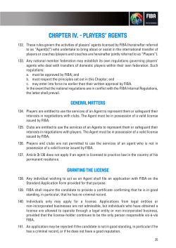 Regulation Governing Players` Agents