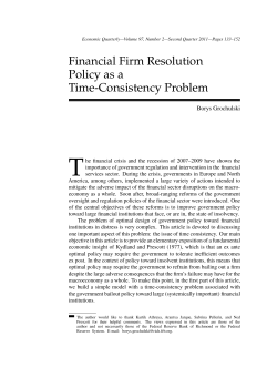 Financial Firm Resolution Policy as a Time