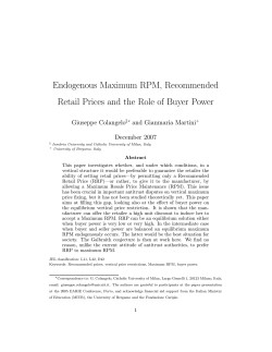 Endogenous Maximum RPM, Recommended Retail Prices and the