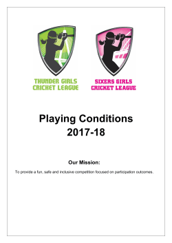 Playing Conditions 2017-18 - Sixers Girls Cricket League