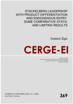 stackelberg leadership with product differentiation and - cerge-ei