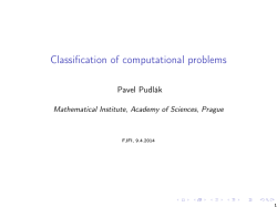 Classification of computational problems