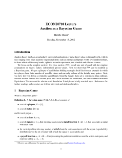 ECON207 Lecture Notes - First Price Auctions