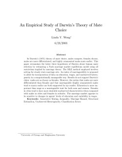 An Empirical Study of Darwin`s Theory of Mate Choice