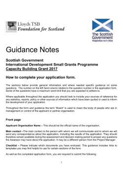 Capacity Building Guidance notes 2017