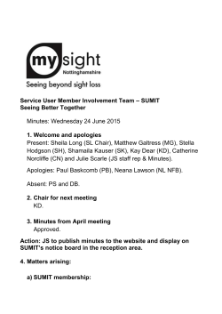 Click here to SUMIT minutes June 2015