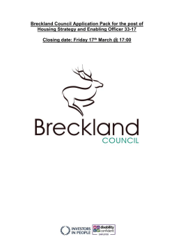 Breckland Council Application Pack for the post of [Job Title] – ref
