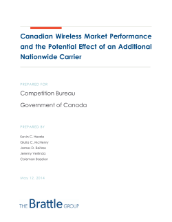 Canadian Wireless Market Performance and the Potential Effect of