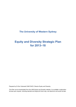 Equity and Diversity Strategic Plan for 2013-18