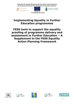 Equality proofing checklists for programme descriptors part A, and