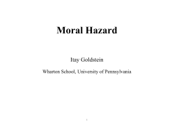 Moral Hazard - Wharton Finance Department