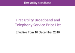 First Utility Broadband and Telephony Service Price List