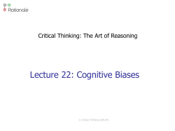 Lecture 22: Cognitive Biases
