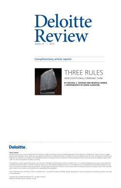 three rules - Deloitte University Press
