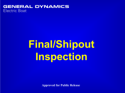 Final/Shipout Inspection - General Dynamics Electric Boat