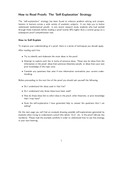 How to Read Proofs: The `Self