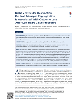 Right Ventricular Dysfunction, But Not Tricuspid