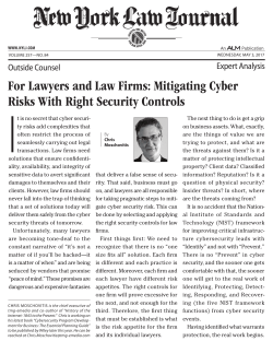 For Lawyers and Law Firms: Mitigating Cyber - tmg