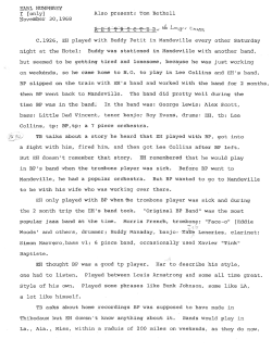 I [only] C.1926, EH played with Buddy Petit in Mandeville every other