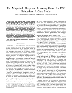 The Magnitude Response Learning Game for DSP Education: A