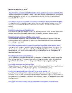 Securing an Agent for the Artist: http://fineartrep.wordpress.com