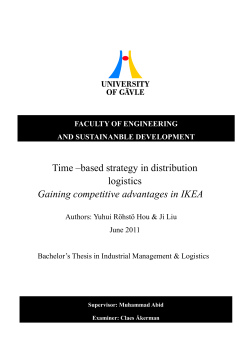 Time based strategy in distribution logistics: gaining competitive