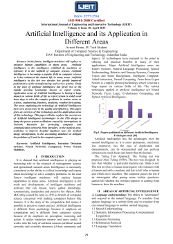 Artificial Intelligence and its Application in Different Areas