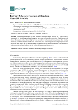 Entropy Characterization of Random Network Models