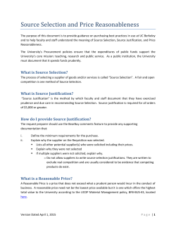 Source Selection and Price Reasonableness