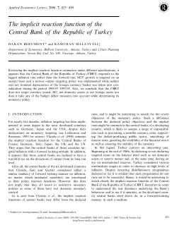 The implicit reaction function of the Central Bank of the Republic of