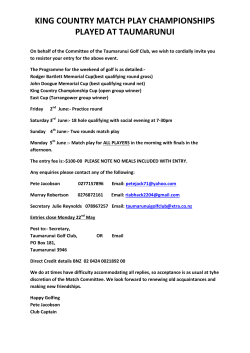 king country match play championships played at taumarunui