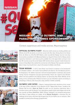 nissan rio 2016 olympic and paralympic games