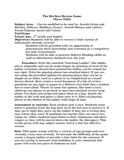 The Hot Seat Review Game Chava Vidal Subject Area