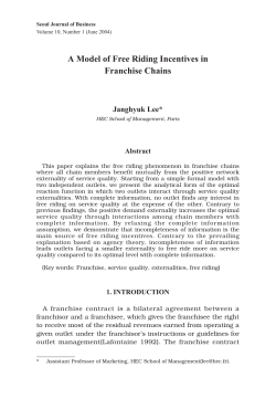 A Model of Free Riding Incentives in Franchise Chains - S