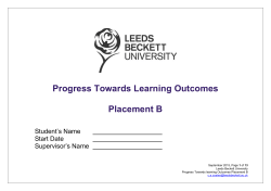 Progress Towards Learning Outcomes (B