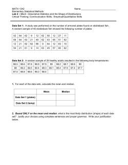 3. Construct a stem-and-leaf plot for each data set. (do not separate