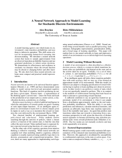 A Neural Network Approach to Model Learning for Stochastic
