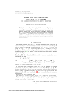 AND FOUR-DIMENSIONAL K-OPTIMAL LATTICE RULES OF